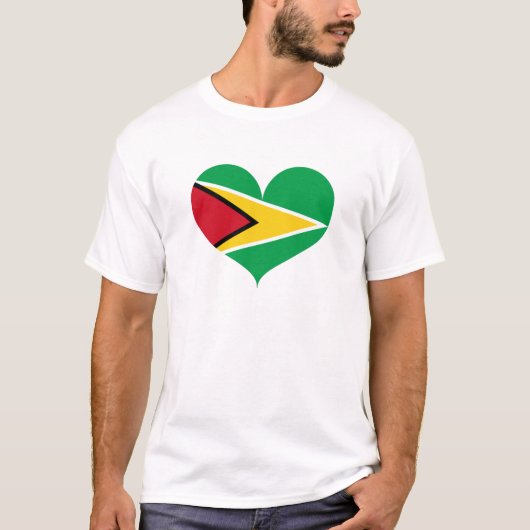 Ik hou van Guyana vlag T-shirt (Voorkant)