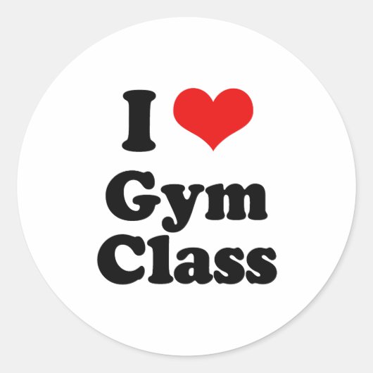 Ik hou van gym klasse Tshirt Ronde Sticker (Voorkant)
