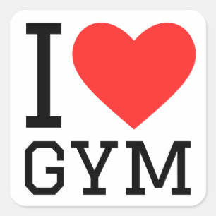 Ik hou van gym vierkante sticker