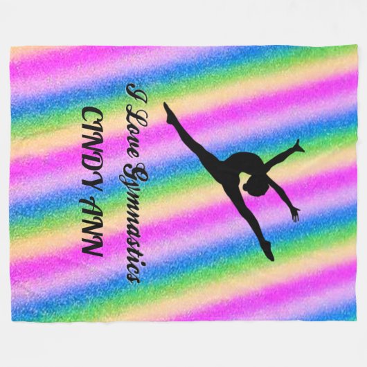 IK HOU VAN GYMNASTICS FLEECE BLANKET! (Voorkant (Horizontaal))