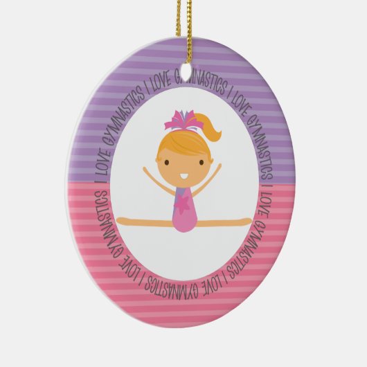 Ik hou van GYMNASTICS kerstversiering Keramisch Ornament (Rechts)