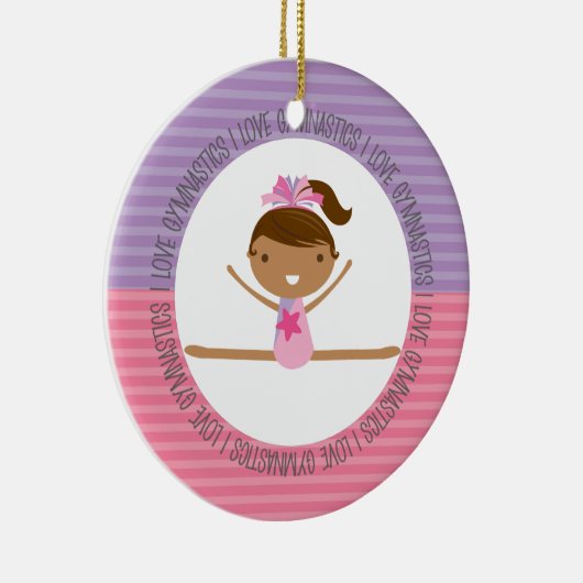 Ik hou van GYMNASTICS kerstversiering Keramisch Ornament (Rechts)