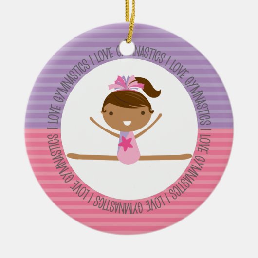 Ik hou van GYMNASTICS kerstversiering Keramisch Ornament (Voorkant)