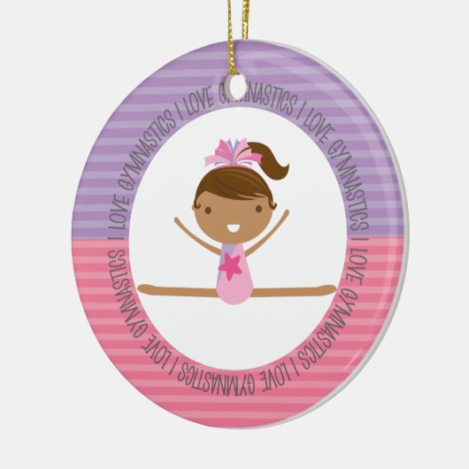 Ik hou van GYMNASTICS kerstversiering Keramisch Ornament (Links)