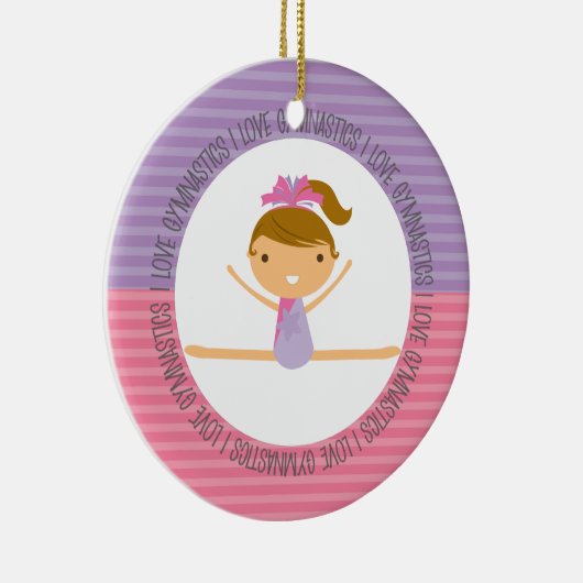 Ik hou van GYMNASTICS kerstversiering Keramisch Ornament (Rechts)