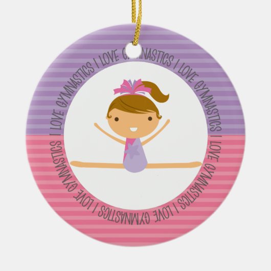 Ik hou van GYMNASTICS kerstversiering Keramisch Ornament (Voorkant)