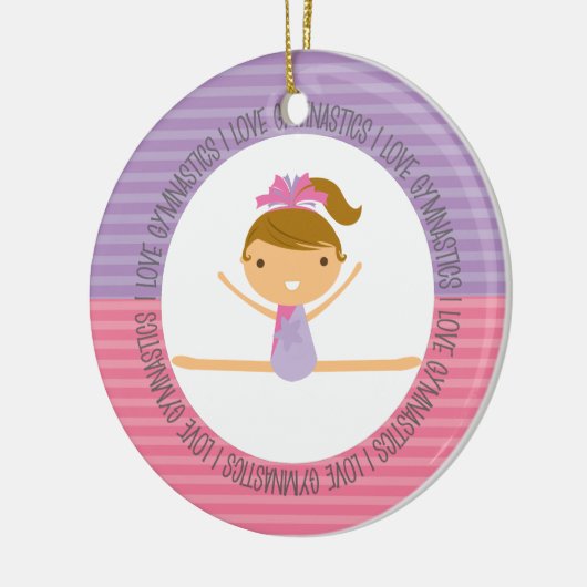 Ik hou van GYMNASTICS kerstversiering Keramisch Ornament (Links)