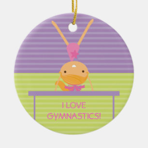 Ik hou van GYMNASTICS kerstversiering Keramisch Ornament