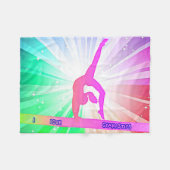 "Ik hou van GYMNASTICS" met Gymnast op Beam Fleece Deken (Voorkant (Horizontaal))