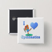 Ik hou van Gymnastiek #1 Vierkante Button 5,1 Cm (Voorkant /achterkant)