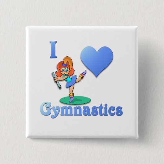 Ik hou van Gymnastiek #1 Vierkante Button 5,1 Cm (Voorkant)