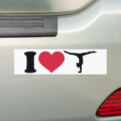 Ik hou van Gymnastiek Bumpersticker (Op auto)