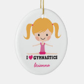 Ik hou van gymnastiek cartoon meisje gepersonalise keramisch ornament (Rechts)