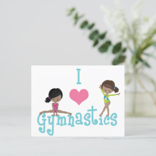 Ik hou van Gymnastiek Cute African American Girl Briefkaart