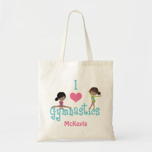Ik hou van Gymnastiek Cute African American Girl Tote Bag