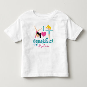 Ik hou van Gymnastiek Cute Gymnast Girl Kinder Shirts