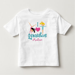 Ik hou van Gymnastiek Cute Gymnast Girl Kinder Shirts