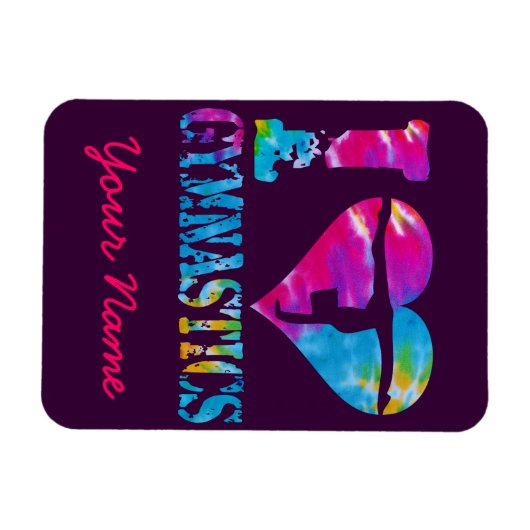 Ik hou van gymnastiek das kleurstof hart handstand magneet (Horizontaal)