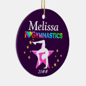 IK HOU VAN GYMNASTIEK GEPERSONALISEERD EN GEDATEER KERAMISCH ORNAMENT (Rechts)