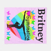 IK HOU VAN GYMNASTIEK GEPERSONALISEERDE GYMNAST DE FLEECE DEKEN (Voorkant (Horizontaal))