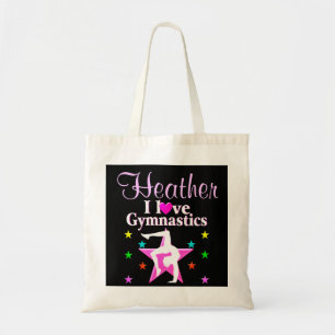IK HOU VAN GYMNASTIEK GEPERSONALISEERDE PINK STAR  TOTE BAG