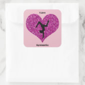 Ik hou van gymnastiek glitter hart Sticker (Tas)