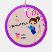 Ik hou van gymnastiek klein meisje naam kerst keramisch ornament (Achterkant)