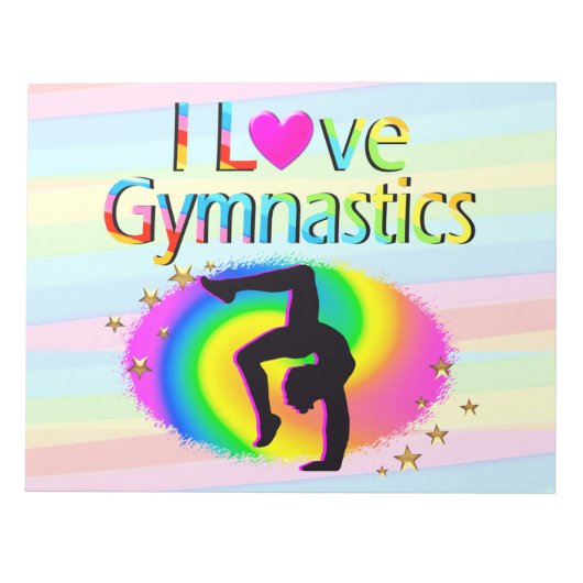 IK HOU VAN GYMNASTIEK LIJNEN NOTITIEBLOK (Voorkant)