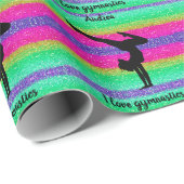 Ik hou van gymnastiek Rainbow Sparkle Cadeaupapier (Rol Hoek)