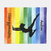 Ik hou van gymnastiek regenboog fleece deken (Voorkant (Horizontaal))