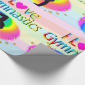 IK HOU VAN GYMNASTIEK REGENBOOG VERPAKKINGSPAPIER CADEAUPAPIER (Hoek)