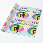 IK HOU VAN GYMNASTIEK REGENBOOG VERPAKKINGSPAPIER CADEAUPAPIER (Uitgerold)