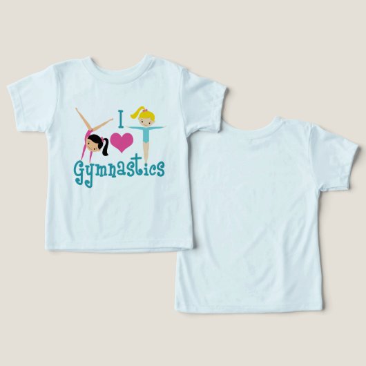 Ik hou van gymnastiek Schattigee gymnast meisjes (Ontwerp Voorkant & Achterkant)