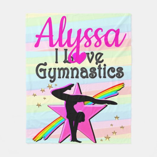 IK HOU VAN GYMNASTIEK SUPER STAR DESIGN FLEECE DEKEN (Voorkant)