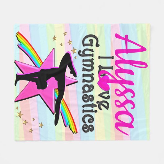 IK HOU VAN GYMNASTIEK SUPER STAR DESIGN FLEECE DEKEN (Voorkant (Horizontaal))