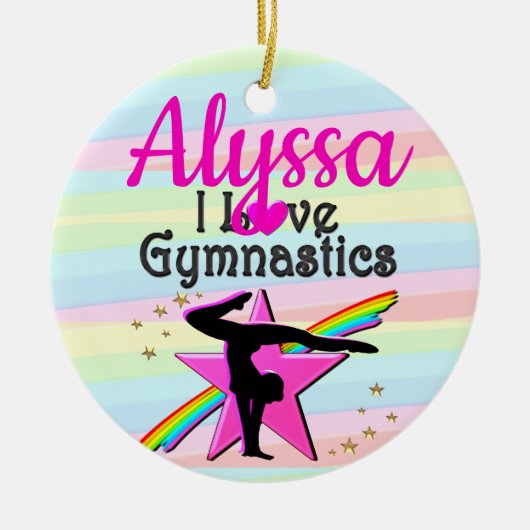 IK HOU VAN GYMNASTIEK SUPER STAR DESIGN KERAMISCH ORNAMENT (Voorkant)