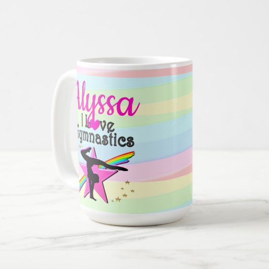 IK HOU VAN GYMNASTIEK SUPER STAR DESIGN KOFFIEMOK (Voorkant links)