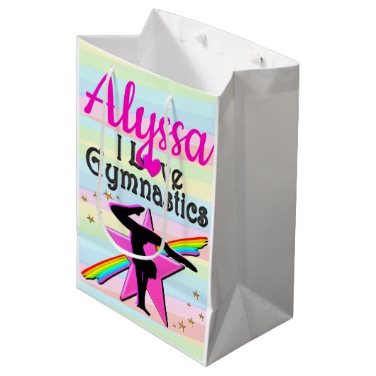 IK HOU VAN GYMNASTIEK SUPER STAR DESIGN MEDIUM CADEAUZAKJE (Voorkant Gekanteld)