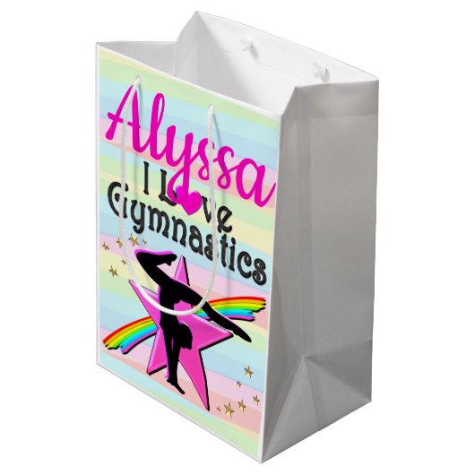 IK HOU VAN GYMNASTIEK SUPER STAR DESIGN MEDIUM CADEAUZAKJE (Achterkant Gekanteld)