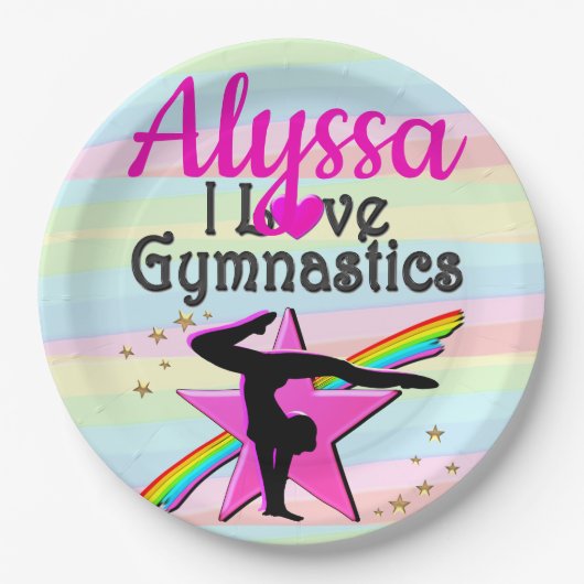 IK HOU VAN GYMNASTIEK SUPER STAR DESIGN PAPIEREN BORDJE (Voorkant)