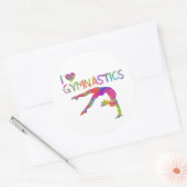 Ik hou van Gymnastiek Tie Dye Shirten Bags Sticker (Envelop)