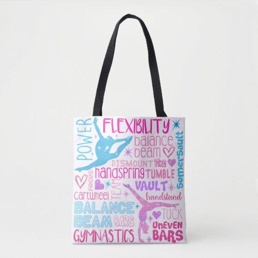 Ik hou van gymnastiek tote bag (Voorkant)