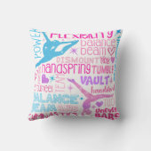 Ik hou van Gymnastiekmeisjes roze, paarse en blauw Kussen (Achterkant)