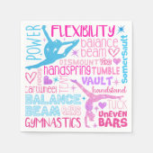 Ik hou van Gymnastiekmeisjes roze, paarse en blauw Servet (Voorkant)