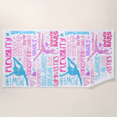 Ik hou van Gymnastiekmeisjes roze, paarse en blauw Strandlaken (Voorkant)