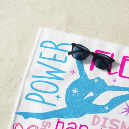 Ik hou van Gymnastiekmeisjes roze, paarse en blauw Strandlaken (In situ)