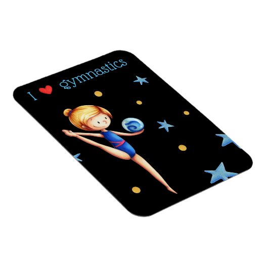 Ik hou van gymnastieksterren en gymnast zwart magneet (Rechterzijde)