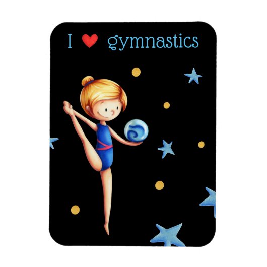 Ik hou van gymnastieksterren en gymnast zwart magneet (Verticaal)