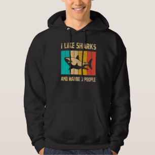 Ik hou van haaien en misschien 3 mensen die marien hoodie