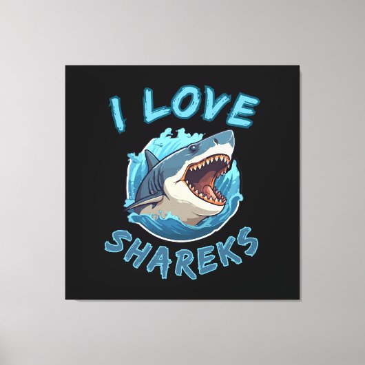 Ik hou van haaienvisser canvas afdruk (Voorkant)